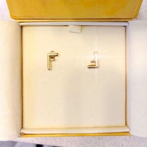 Fendi Gold Initial Earrings